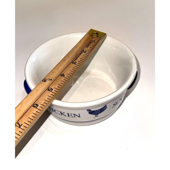 Vintage 1985 F.T.D.A. Chicken Soup Bowl With Dual Handles - Picture 5 of 5